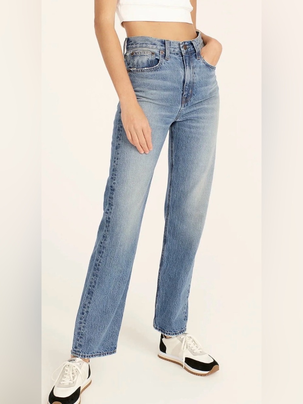 Women’s Point Sur J crew Straight-Leg Denim Jeans in Light Blue Wash, size 24
